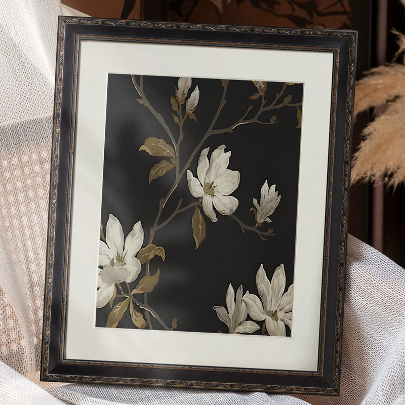 Jintai Fan Picture Frame French Mid-Century Style Picture Frame Retro Decoration New Chinoiserie Grade Outer Frame Empty Frame Can Be Customized in Size Jintai Fan Picture Frame French Mid-Century Style Picture Frame Retro Decoration New Chinoiserie Grade Outer Frame Empty Frame Can Be Customized in Size