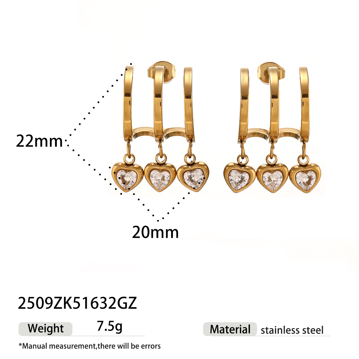 Taina europa y americana pendientes de acero inoxidable para mujeres lujosas de alto nivel amor colgante oro y plata de acero de titanio de dos colores joyas de orejas