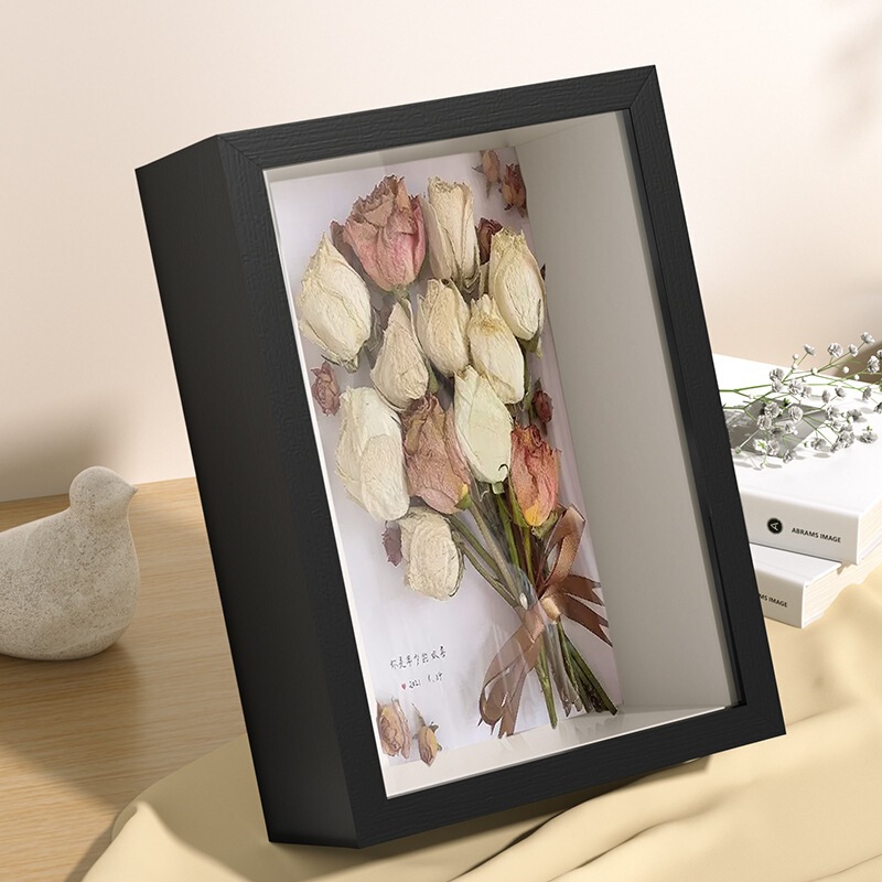 Finished Photo Frame, Dried Flower Gift Box, Eternal Flower Bouquet, Small Rose Specimen, Real Flower Sunflower Decorative Ornament, Birthday Gift