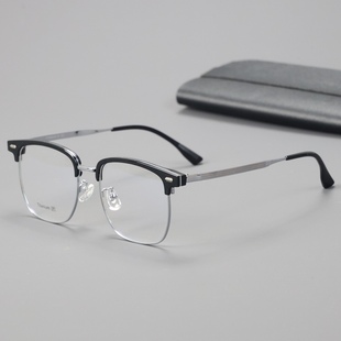 6122 pure titanium full-frame myopia glasses frame men's adjustable power lens eyebrow wire frame titanium frame with anti-blue light eye