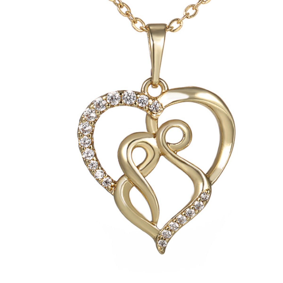 Xuping aleación de cobre chapado en oro hueco colgante de corazón de verano de alta calidad transfronteriza nuevo amor colgante de zircon collar