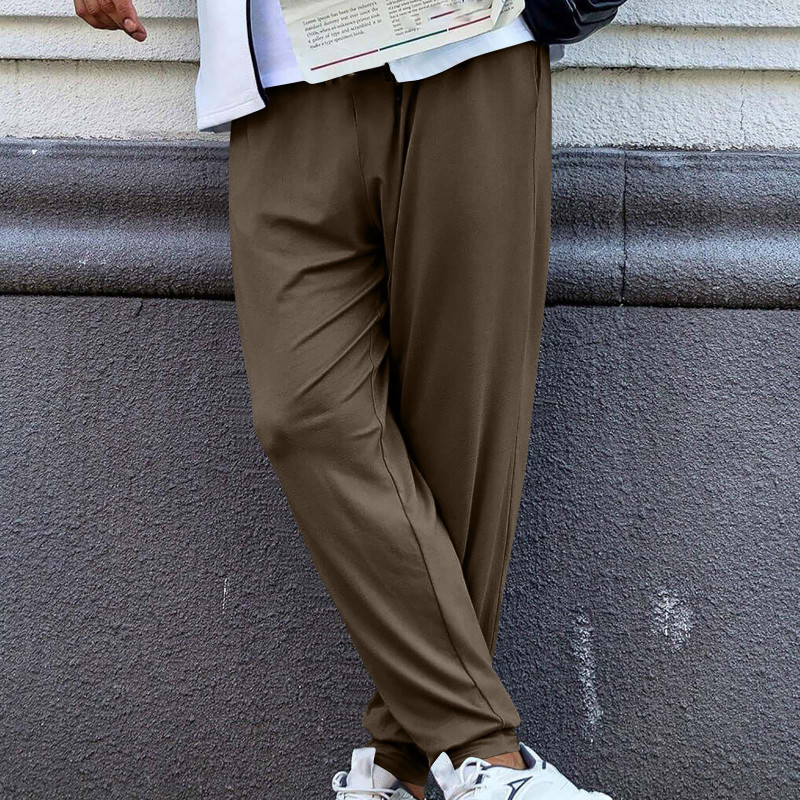 2026 New Cross-Border Men's Sports Pants, Casual Pants, Loose and Breathable with Open-Bottom Design and Pockets