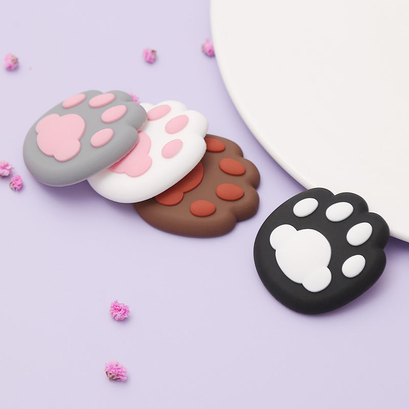 新しいかわいい猫の爪衝突防止パッドドアハンドル衝突防止ステッカーシリコーン 3D 保護壁ステッカー装飾ステッカー工場直販ドア|undefined