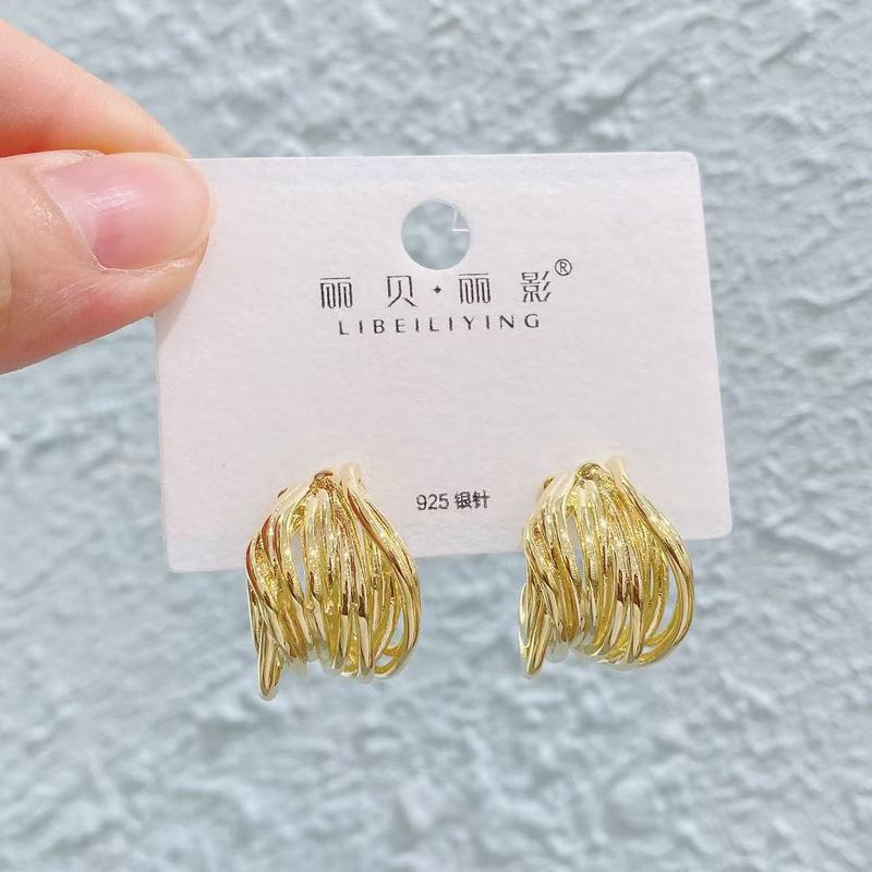 Liyin/Libeliying S925 シルバー針 C タイプイヤリングハイエンドファッション個性ニッチイヤリング女性のためのヨーロッパとアメリカの INS|undefined