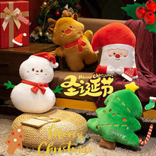 跨境圣诞玩偶带帽雪人小麋鹿圣诞树毛绒玩具圣诞节礼物装饰品公仔