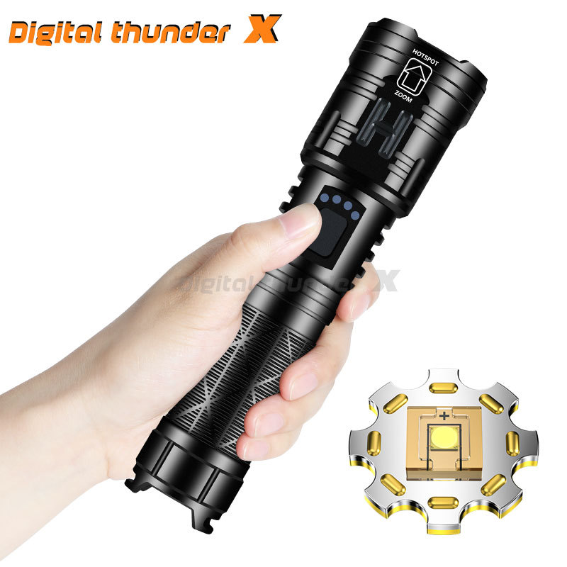 Tianhuo caliente P50 láser blanco de largo alcance linterna de zoom al aire libre luz fuerte linterna táctica de pesca selección en vivo