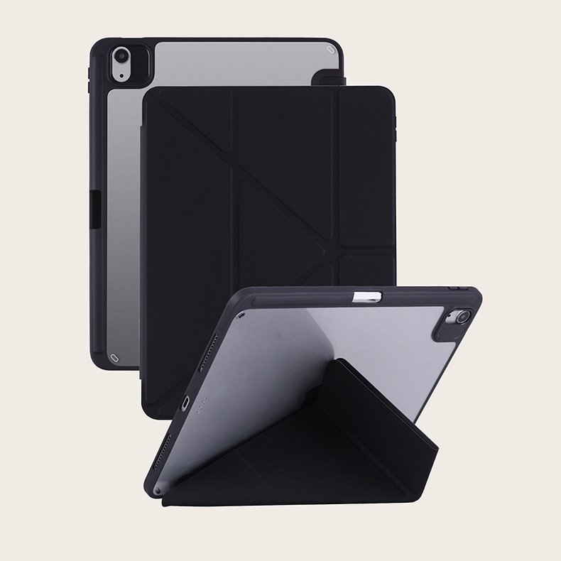 IPad保護カバー2025pad11アクリル三つ折りペン溝皮カバーpro13新型air5保護ケース|undefined