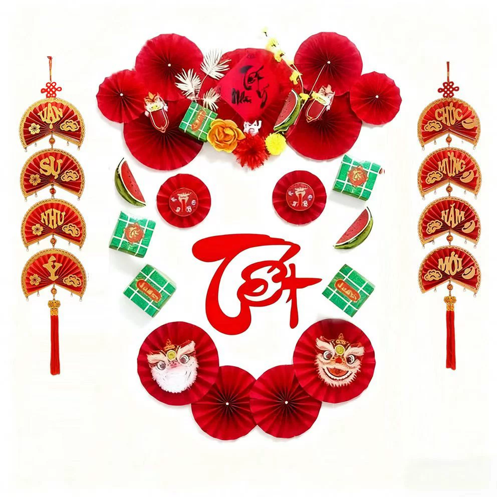 Украсьте свадьбу китайскими и вьетнамскими символами счастья, бантом, наклейками с изображением счастья, украшениями к Новому году.