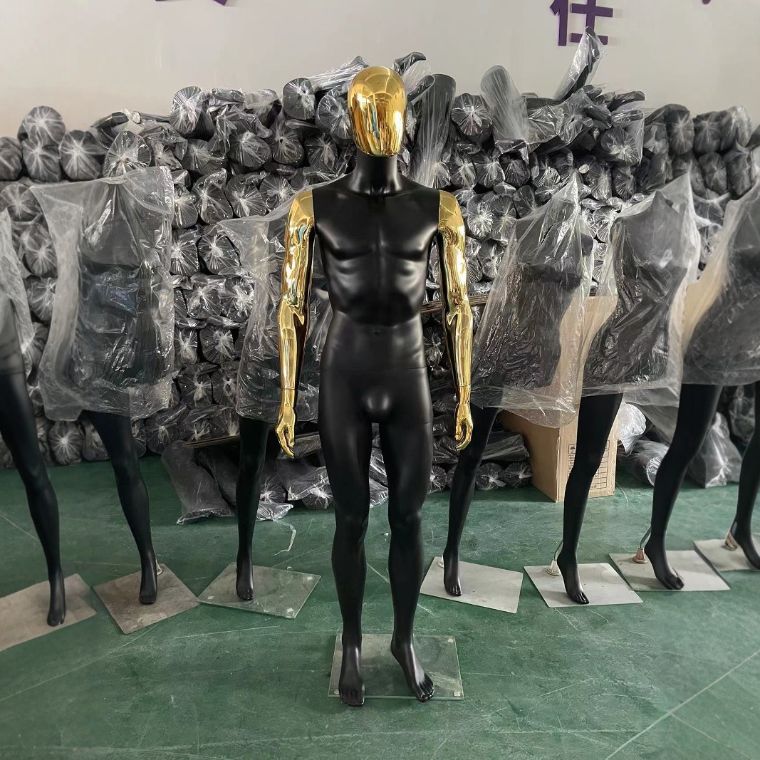 Plata galvanizado modelo masculino props cuerpo completo estante de exhibición de ropa de hombre tienda de ropa de escaparate maniquí cuerpo humano simulación marco de modelo