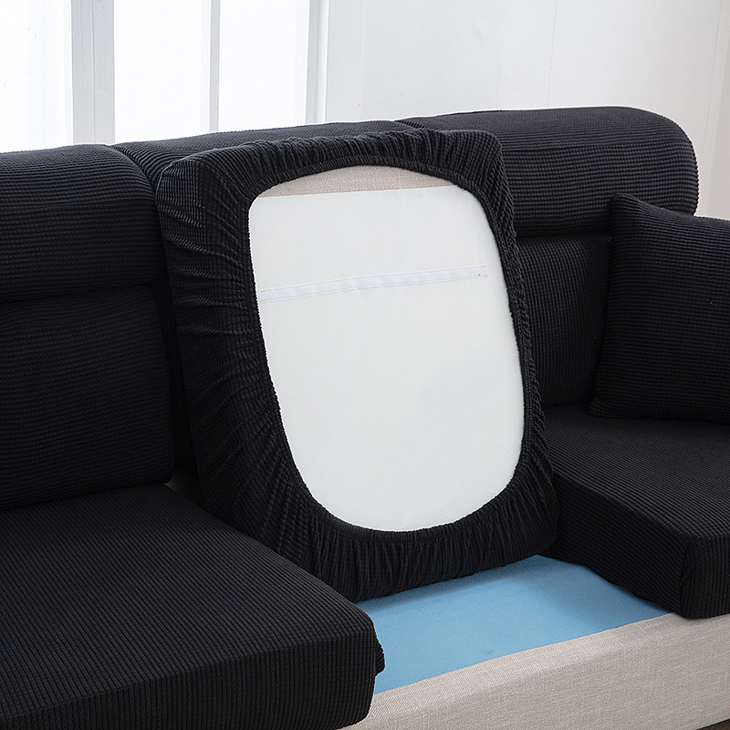 Mais-Samtkissen-Sofabezug, Sofabezug mit vollständiger Abdeckung, hochelastischer Chaiselongue-Kombinationssofabezug, schlicht und modern - 9