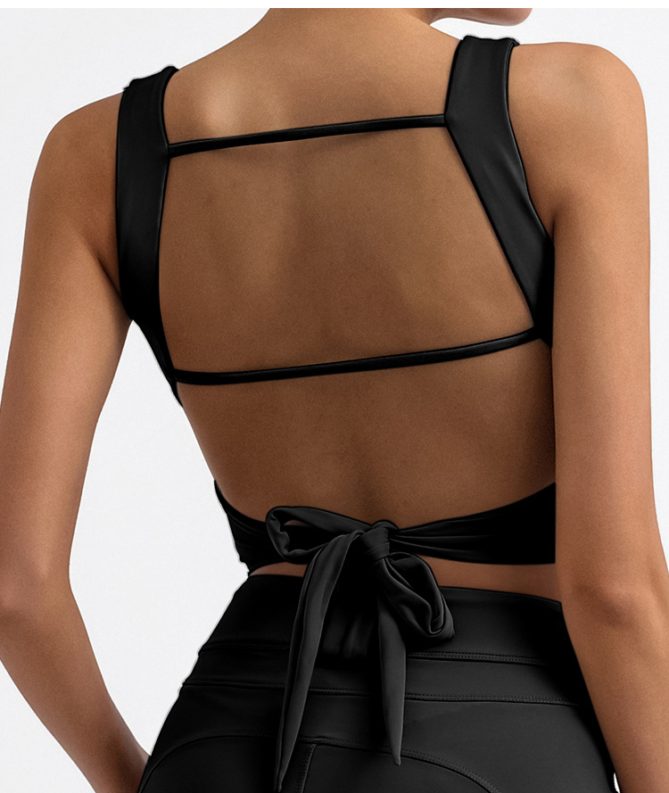 Comercio exterior transfronterizo Amazon deportes fitness chaleco belleza espalda alta elástica de secado rápido con almohadilla en el pecho nude yoga Sling top