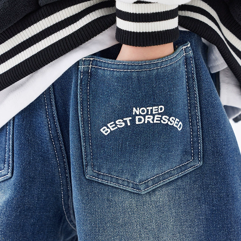 EK Japanese keep warm comfortable warm jeans for boys, children's trousers, children's clothing, western style, for teenagers