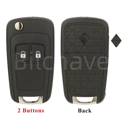 Suitable for 2/3/4/5-Key Opel Chevrolet Buick Modified Key Replacement Shell Back Cover with Battery Clip Diamond-Shaped Back (Car Keys) - 2-keys-behind-the-diamond
