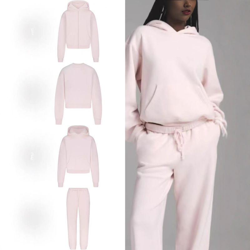 Skims Kardashian Light Pink Series Embossed Letter Hooded Sweatshirt Round Neck Jacket Jogger Pants Sweatshirt Fleece Jacket Skims Kardashian Light Pink Series Embossed Letter Hooded Sweatshirt Round Neck Jacket Jogger Pants Sweatshirt Fleece Jacket