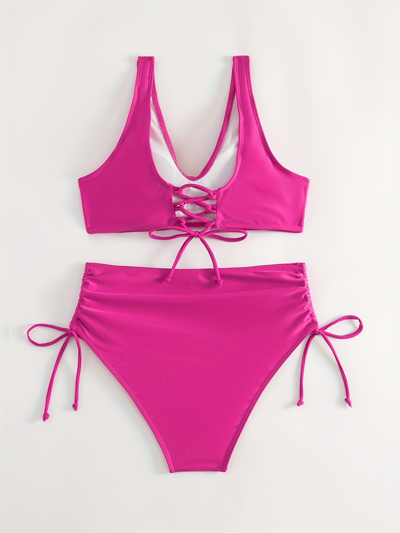 136g Weight Sexy Feel Of Sensation Mid Waist Panties Waist Bikini Panties Style Bralette Bra Category Polyester Fabric Type 2 Pieces Set Quantity Swimming Pool, Beach Occasion Solid Color Pattern Women's Gender Women's Solid Color 2 Pieces Set Bikinis Swimwear 26