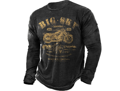 2024 Europa y Estados Unidos comercio exterior otoño nuevo estilo Amazon transfronterizo moda masculina impresión 3D graffiti camiseta de manga larga para hombres