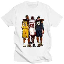 科比3dT恤三人行外贸乔丹新款NBA篮球欧码短袖詹姆斯