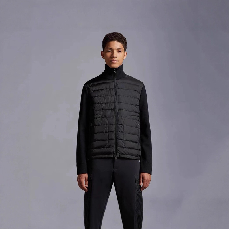 Putian High Version Hooded Large Pocket Knit down Jacket 2025 Autumn and Winter New Men's Stand Collar Warm Jacket