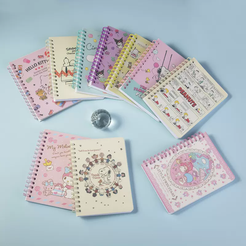 卡通线圈A6彩色PP线圈本学生记事本少女心笔记本便携美乐蒂手帐