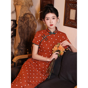 Young retro Republic of China style short sleeve cheongsam 2024 spring new daily wearable improved new Chinese style dress