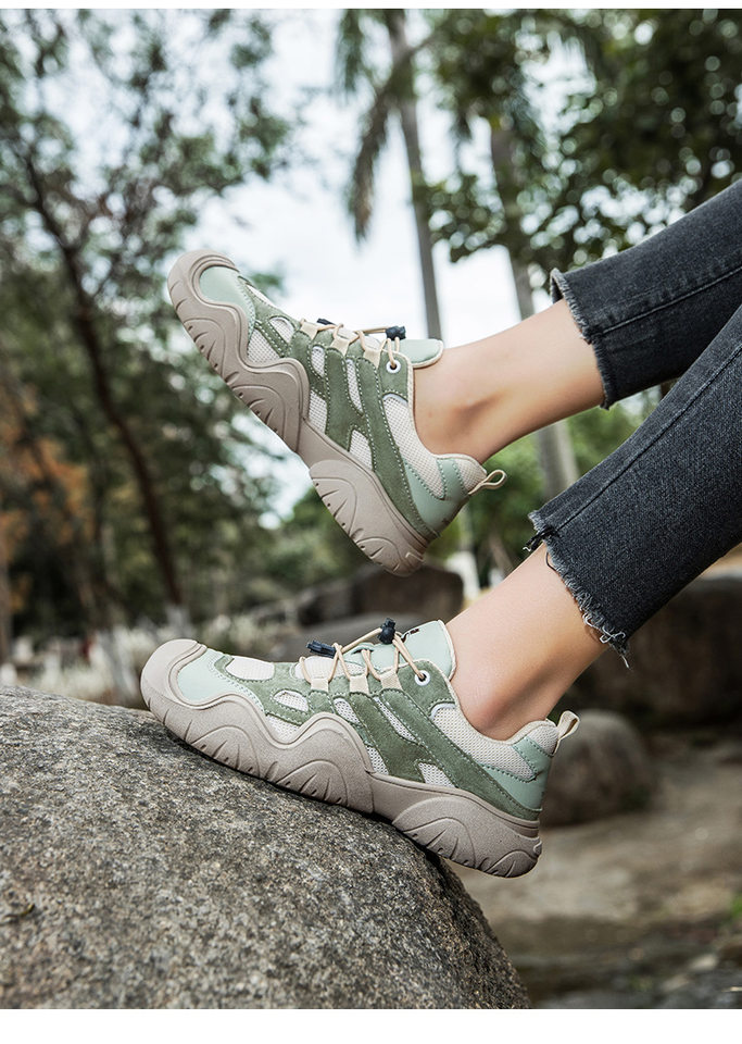 Giày thể thao da thật cổ thấp unisex phong cách ngoài trời — D1833 màu cát, D1833 màu hồng, D1833 màu nâu, D1833 màu xanh lam chi tiết 14