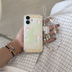 日韩星星波点音符棉花糖猫适用iPhone16苹果15ProMax/14/13手机壳
