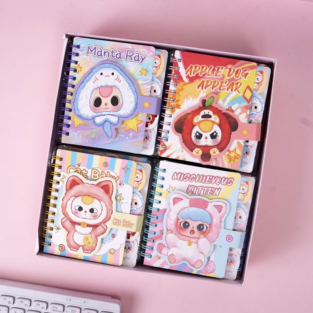 Cuaderno de Espiral A7 con Cierre Mágico y Páginas de Colores para Estudiantes