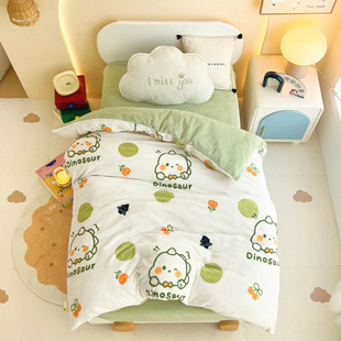 Class A Children's Milk Fleece Quilt Cover Winter 120x 150x 200 Coral Fleece Kindergarten Thickened Double-sided fleece-lined Quilt Cover