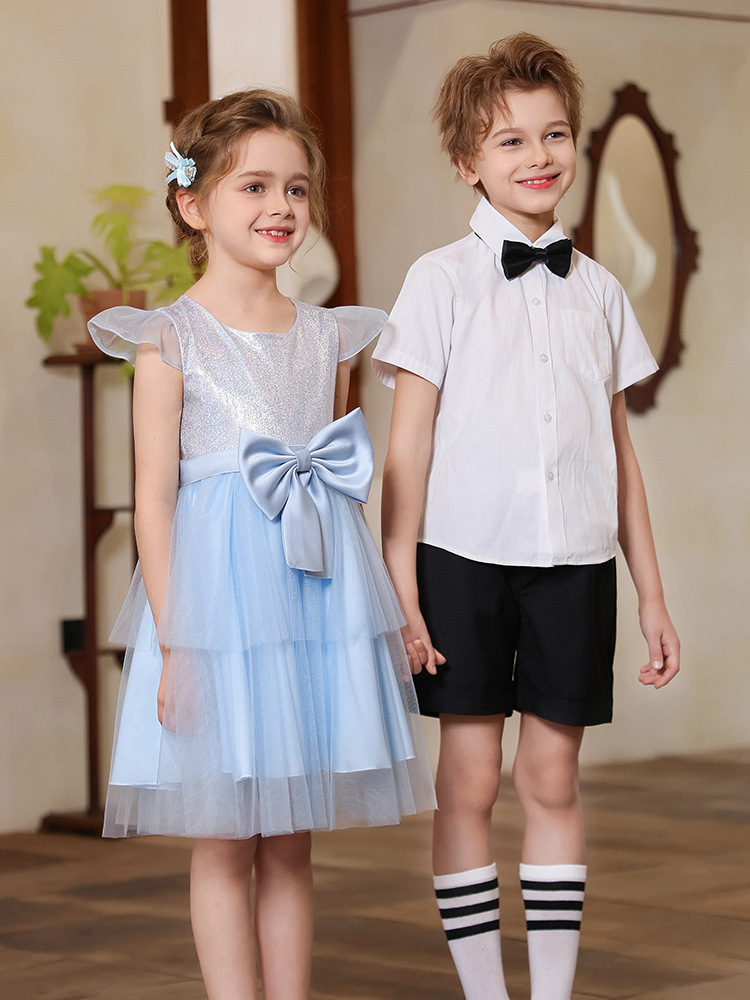 Uniformes de actuación del coro de niños de jardín de infantes para estudiantes de primaria y secundaria, recitación de poesía, discursos, trajes de actuación de danza para niñas