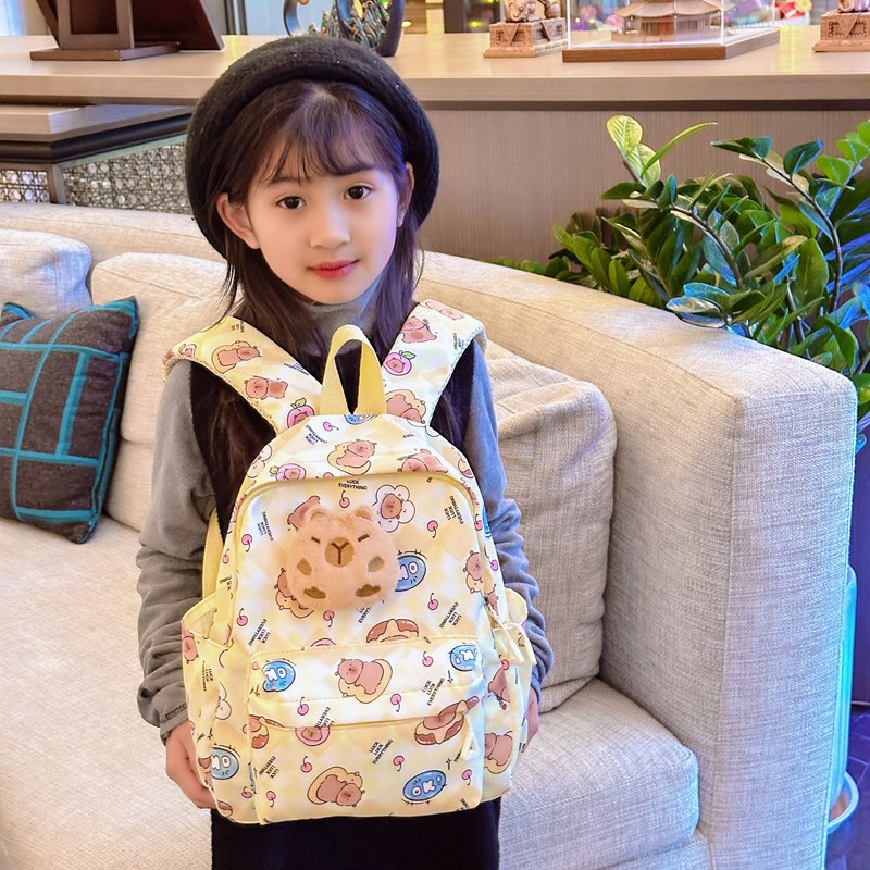 Jardín de infantes mochila de dibujos animados lindos capibara mochila para niños y niñas nueva impresión mochila para niños