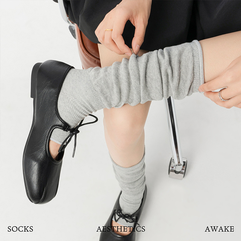 Old money style footless socks, stacked socks for women, autumn Miu-style ballet socks paired with small leather shoes, women's leg warmers, calf socks Old money style footless socks, stacked socks for women, autumn Miu-style ballet socks paired with small leather shoes, women's leg warmers, calf socks