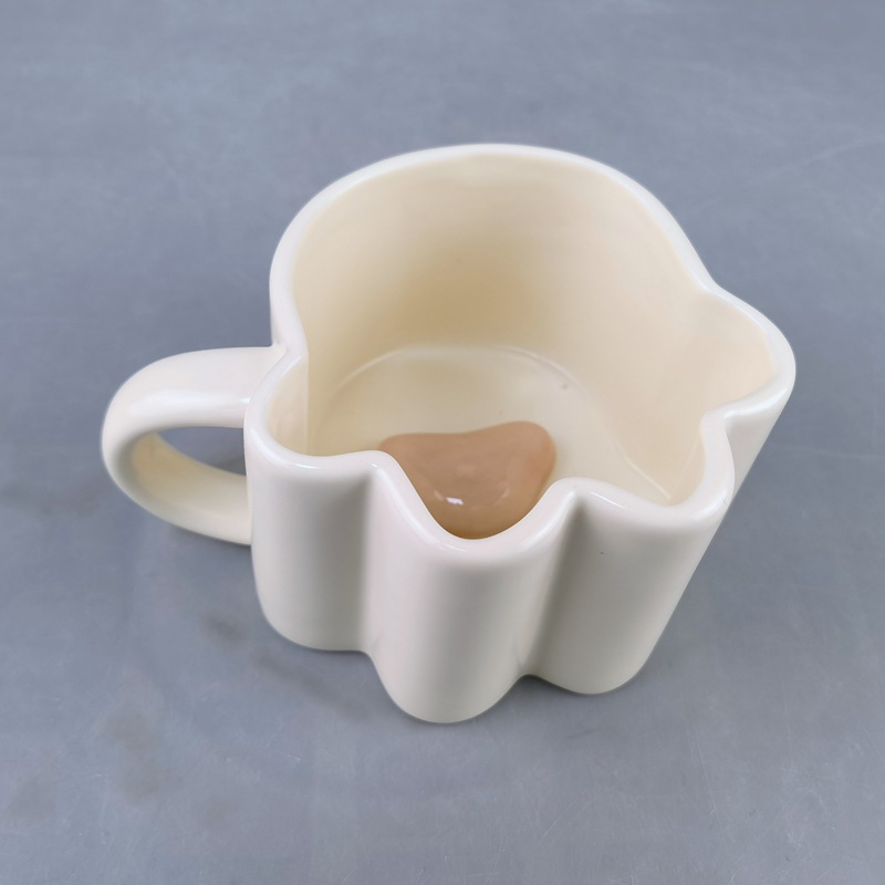 Taza de garra de gato de conejo de dibujos animados simple creativo, taza de café femenino de oficina para el hogar, taza linda de cerámica de agua potable