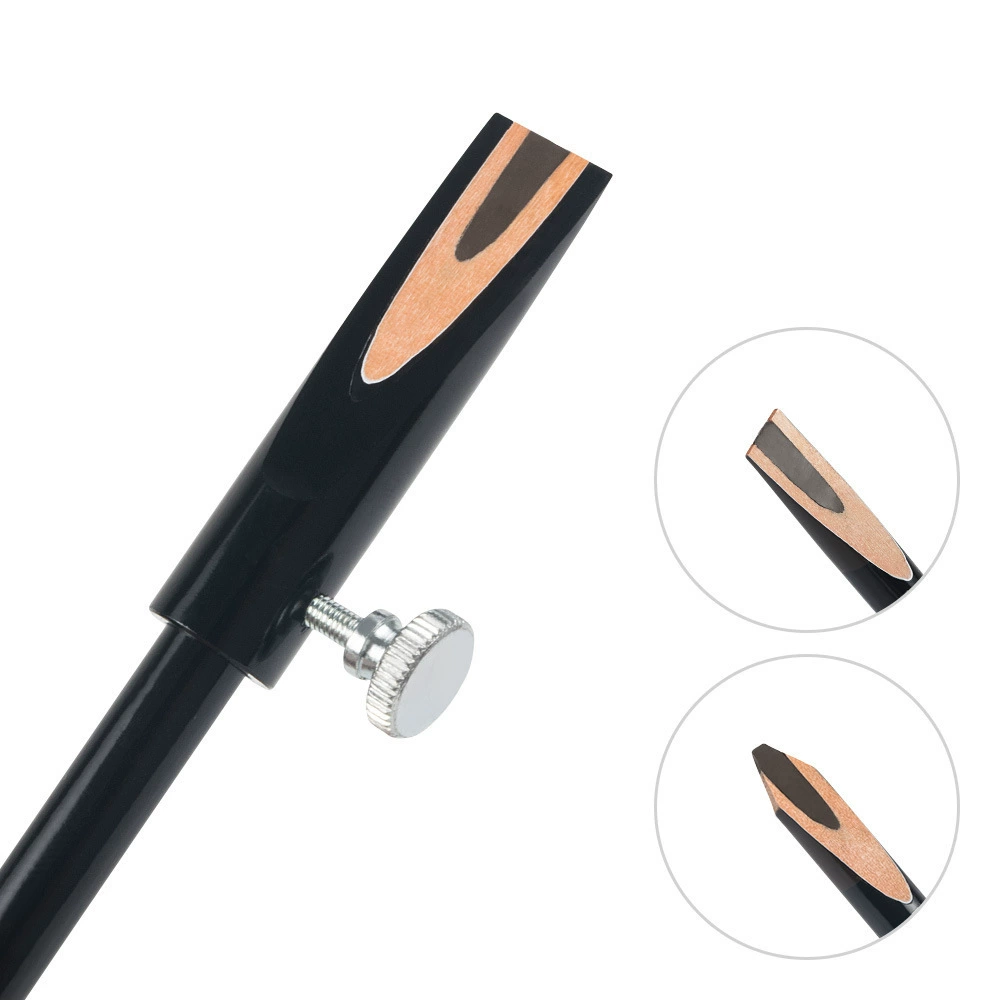 Sharpener, wooden double-sided eyebrow pencil, groove