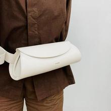 牛皮圓筒包新品走秀款小眾設計法棍包時尚潮流真皮單肩斜挎手提包