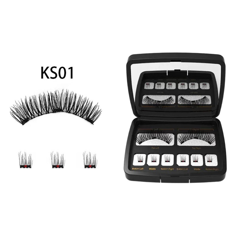 Conjunto de pestañas magnéticas segmentadas transfronterizas Little Devil Pestañas gruesas y realistas Tres imanes de alta gama Pestañas postizas