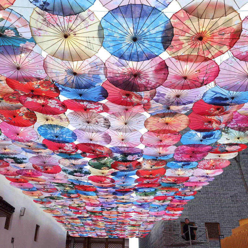 古风伞饭店景区户外吊顶装饰伞古典舞蹈伞道具汉服伞风油纸伞
