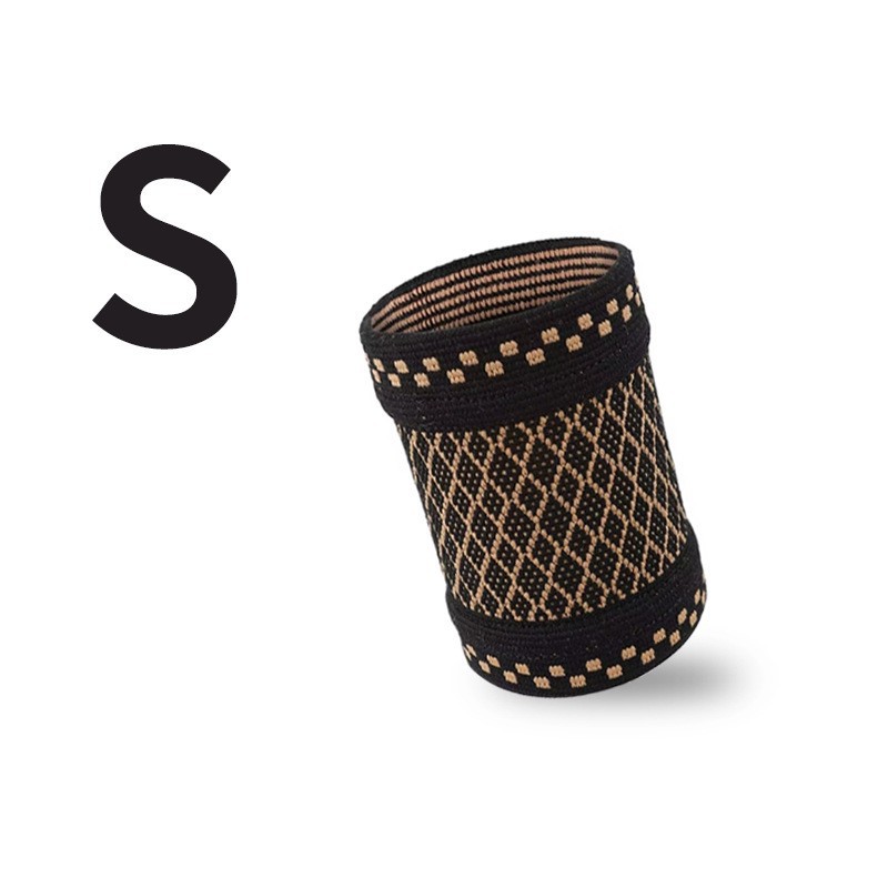 Rodillera de iones de cobre, para ciclismo y baloncesto, con diseño de cable trenzado y tejido de nailon, tobillera incluida.