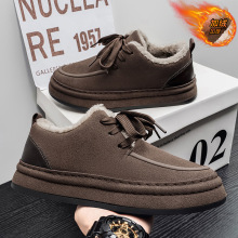 棉鞋男冬季新款复古加绒加厚棉鞋男士时尚防滑厚底抗寒保暖休闲鞋