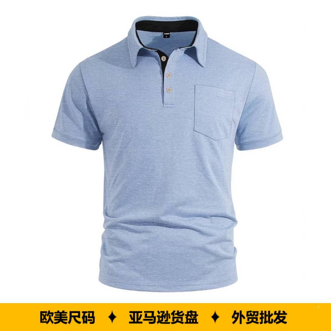 summer solid color casual polo