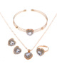 Fashionable universal pendant, necklace and earrings, bracelet, set, European style, with gem, 3 piece set, wholesale