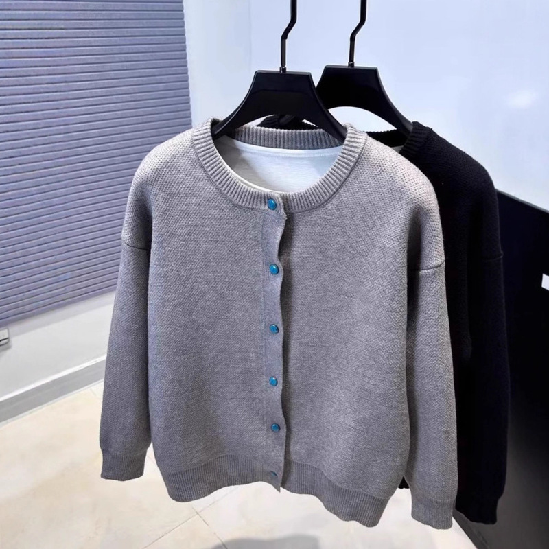 Autumn and Winter New Cardigan Knitwear Men's Jacket Jacket Old Money Style Turquoise Button Foreign Trade Cross-Border Wholesale