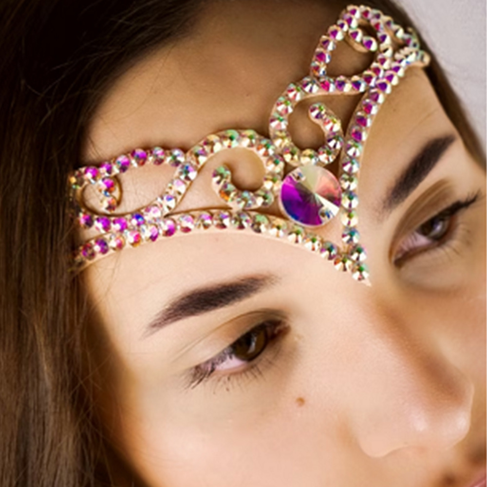 Transfronterizo nuevo rhinestone tocado tendencia de la moda europea y americana diamante completo cuerda elástica frente joyería bola accesorios headw