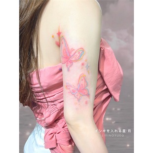 Colorful Butterfly Tattoo Stickers for Men and Women, Waterproof and Long-Lasting Scar Covering, High-End Face Stickers, Arm and Clavicle Stickers for Decoration