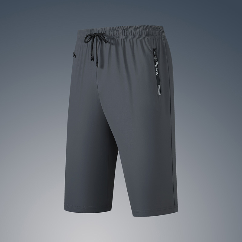 Pantalones de seda helada de verano para hombre, talla europea, talla grande, de secado rápido, informales, transpirables para deportes al aire libre, comercio exterior.