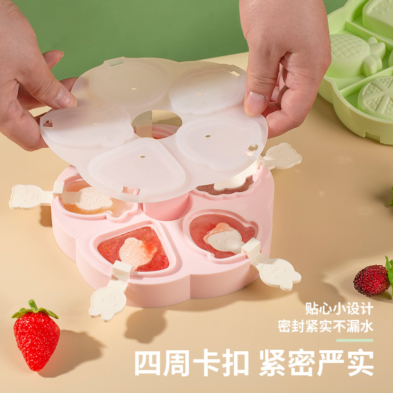 Versión mejorada INS Internet Celebrity fruta molde de hielo de silicona DIY molde de helado casero para niños