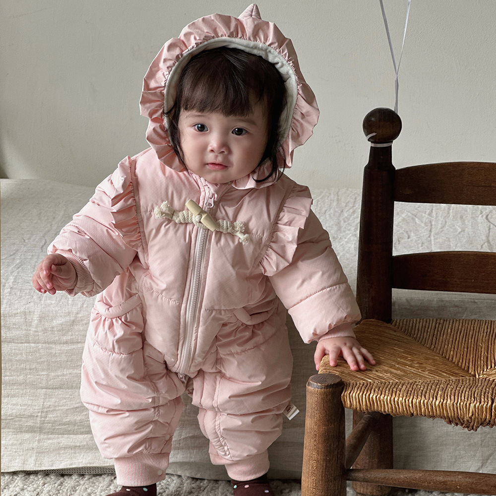 Ropa de invierno para recién nacidos más mono acolchado de terciopelo, chaqueta de algodón cálida gruesa para bebé