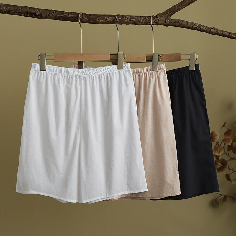 Real Shot of Summer Thin Cotton Leggings with Elastic Waistband, Pure Cotton Loose-Fitting Quarter-Length Shorts for Women, White Real Shot of Summer Thin Cotton Leggings with Elastic Waistband, Pure Cotton Loose-Fitting Quarter-Length Shorts for Women, White