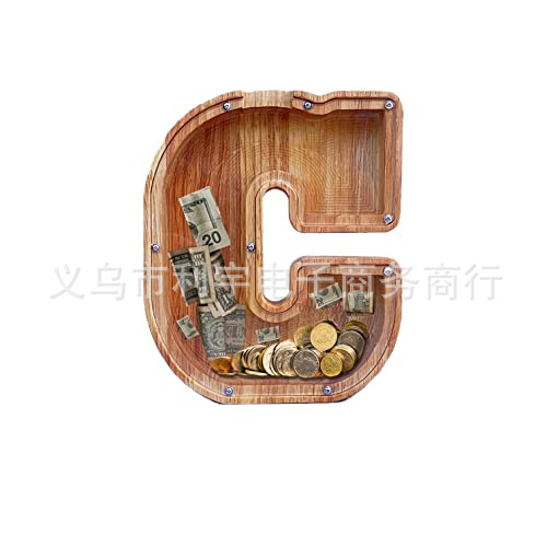 Los fabricantes suministran nuevas huchas de letras inglesas de madera grandes transfronterizas, huchas de vidrio transparente, logotipos imprimibles