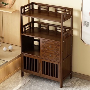 Chinese Tea Cabinet Tea Rack Balcony Storage Rack Tea Table Side Cabinet Sofa Side Table Tea Cabinet Rack