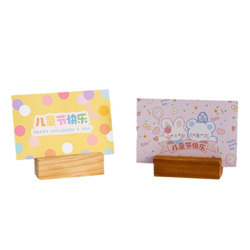Tarjeta del Día del Niño Tarjeta de felicitación Diy Flores Aperitivos Ramo Material de embalaje Tarjeta de regalo Etiqueta engomada